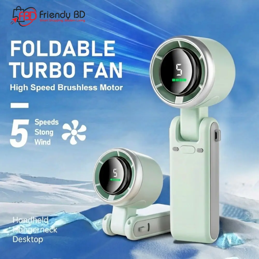 Portable Turbo Mini Fan 5 High Speed Digital Display